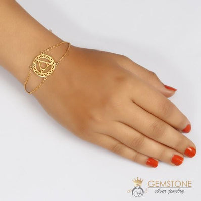 14KT YELLOW GOLD -THROAT CHAKRA BRACELET - Gemstone Silver Jewelry