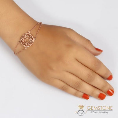 14KT ROSE GOLD -SOLAR PLEXUS CHAKRA BRACELET - Gemstone Silver Jewelry