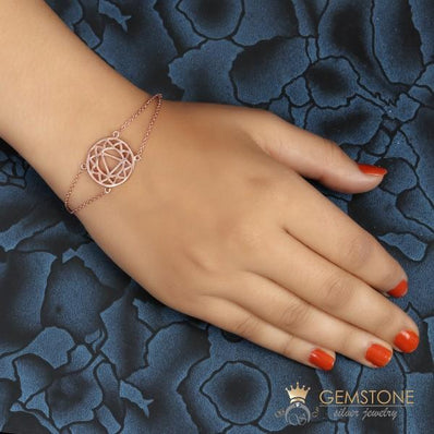 14KT ROSE GOLD -SOLAR PLEXUS CHAKRA BRACELET - Gemstone Silver Jewelry