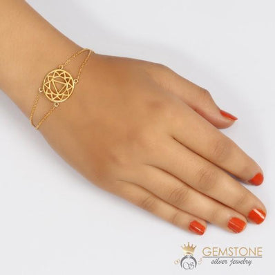 14KT YELLOW GOLD -SOLAR PLEXUS CHAKRA BRACELET - Gemstone Silver Jewelry