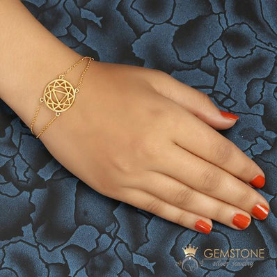 14KT YELLOW GOLD -SOLAR PLEXUS CHAKRA BRACELET - Gemstone Silver Jewelry