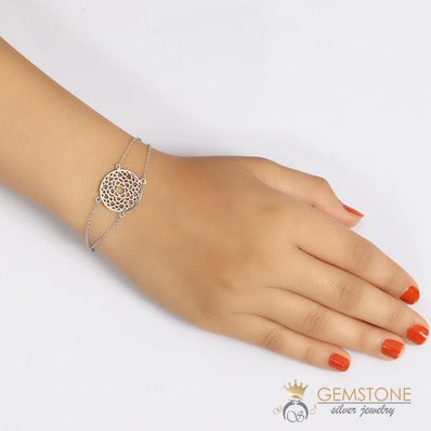 925 STERLING SILVER -CROWN CHAKRA BRACELET - Gemstone Silver Jewelry