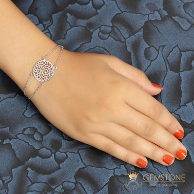 925 STERLING SILVER -CROWN CHAKRA BRACELET - Gemstone Silver Jewelry