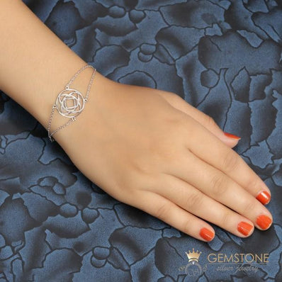 925 STERLING SILVER -BASE CHAKRA BRACELET - Gemstone Silver Jewelry