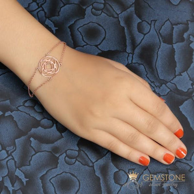 14KT ROSE GOLD -BASE CHAKRA BRACELET - Gemstone Silver Jewelry