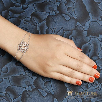 925 STERLING SILVER -HEART CHAKRA BRACELET - Gemstone Silver Jewelry