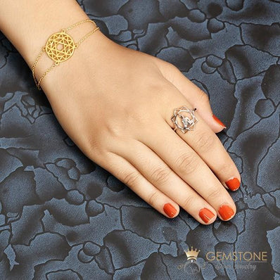 925 STERLING SILVER -BUDDHA GOOD KARMA CHAKRA RING - Gemstone Silver Jewelry