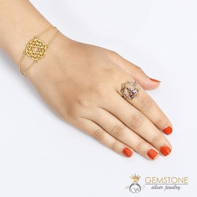 925 STERLING SILVER -BUDDHA GOOD KARMA CHAKRA RING - Gemstone Silver Jewelry