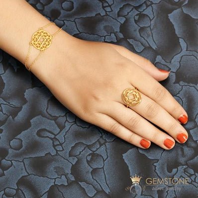 14KT YELLOW GOLD -BASE CHAKRA RING - Gemstone Silver Jewelry
