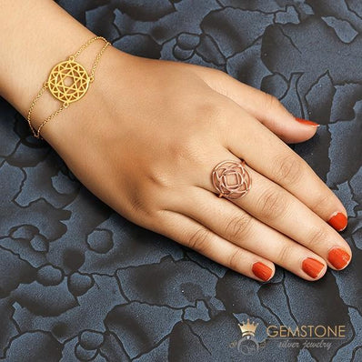 14KT ROSE GOLD -BASE CHAKRA RING - Gemstone Silver Jewelry