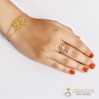 14KT ROSE GOLD -BASE CHAKRA RING - Gemstone Silver Jewelry