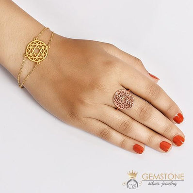 14KT ROSE GOLD -CROWN CHAKRA RING - Gemstone Silver Jewelry