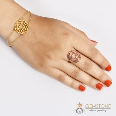 14KT ROSE GOLD -THROAT CHAKRA RING - Gemstone Silver Jewelry