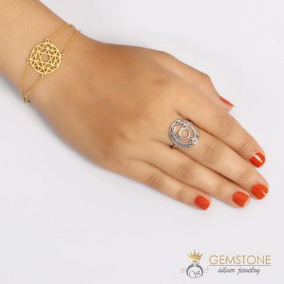 925 STERLING SILVER -THROAT CHAKRA RING - Gemstone Silver Jewelry