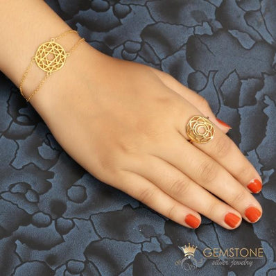 14KT YELLOW GOLD -SACRAL GOOD KARMA RING - Gemstone Silver Jewelry