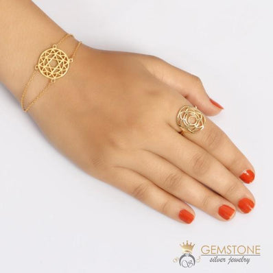 14KT YELLOW GOLD -SACRAL GOOD KARMA RING - Gemstone Silver Jewelry