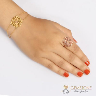 14KT ROSE GOLD -SACRAL GOOD KARMA RING - Gemstone Silver Jewelry