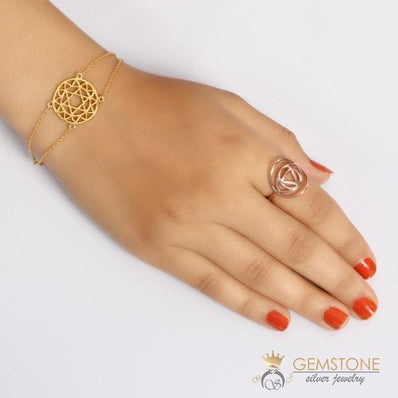 14KT ROSE GOLD -BROW CHAKRA RING - Gemstone Silver Jewelry