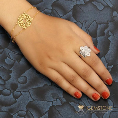 925 STERLING SILVER -COEXIST GOOD KARMA CHAKRA RING - Gemstone Silver Jewelry