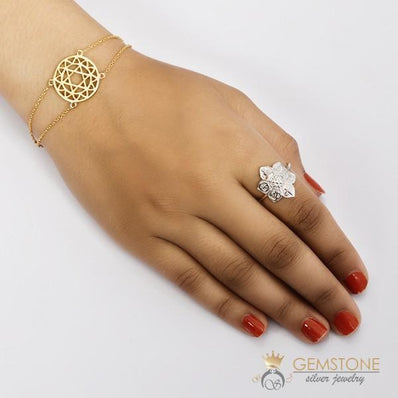 925 STERLING SILVER -COEXIST GOOD KARMA CHAKRA RING - Gemstone Silver Jewelry