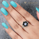 Moonstone Ring-Harbored Gunsmoke - Gemstone Silver Jewelry