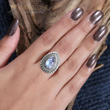 Moonstone Ring-Colossal Elegance - Gemstone Silver Jewelry