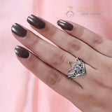 Moonstone Ring-Bella's Swan - Gemstone Silver Jewelry