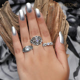 Moonstone Ring-Energetic Wildlife - Gemstone Silver Jewelry