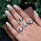 Moonstone Ring-Adored Glamor - Gemstone Silver Jewelry