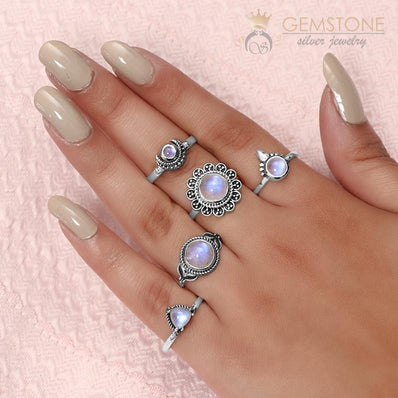 Moonstone Ring-Sunflower Romance
