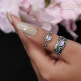 Moonstone Ring-Honest Stars - Gemstone Silver Jewelry