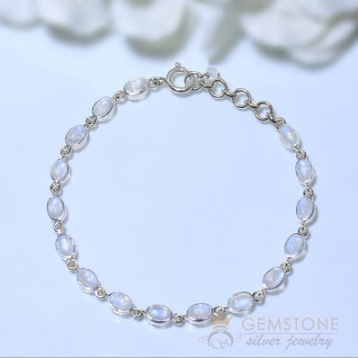 Moonstone Bracelet-Enchanting Adonis - Gemstone Silver Jewelry