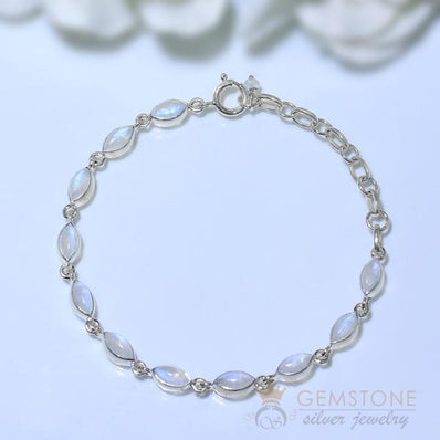 Moonstone Bracelet-Peeping Apollo - Gemstone Silver Jewelry