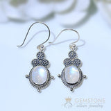 Moonstone Earring-Stardust Sigil - Gemstone Silver Jewelry