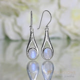 Moonstone Earring-Azure Beauty - Gemstone Silver Jewelry