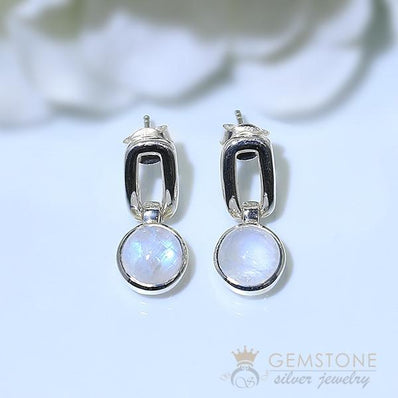 Moonstone Earring-Bonding Connection - Gemstone Silver Jewelry