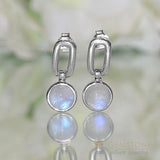 Moonstone Earring-Bonding Connection - Gemstone Silver Jewelry