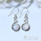 Moonstone Earring-Braided Mermaid - Gemstone Silver Jewelry