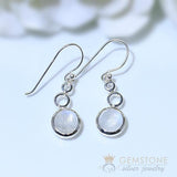Moonstone Earring-Bubble Leaf - Gemstone Silver Jewelry