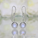 Moonstone Earring-Bubble Leaf - Gemstone Silver Jewelry
