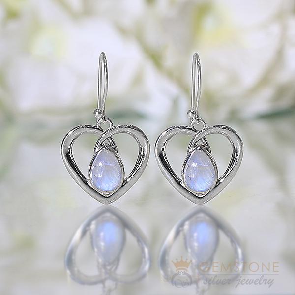 Moonstone Earring-Cherishing Bond - Gemstone Silver Jewelry