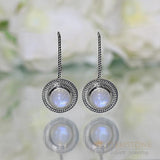 Moonstone Earring-Circle Of Life - Gemstone Silver Jewelry