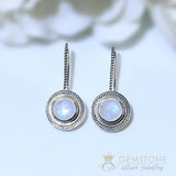 Moonstone Earring-Circle Of Life - Gemstone Silver Jewelry