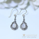 Moonstone Earring-Coral Delight - Gemstone Silver Jewelry