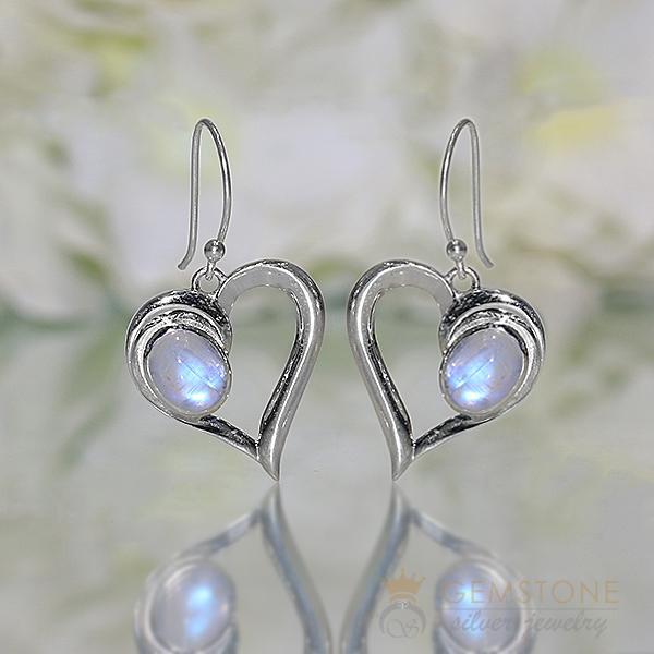 Moonstone Earring-Cupid - Gemstone Silver Jewelry