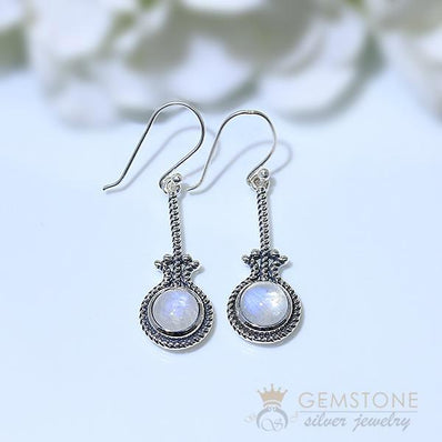 Moonstone Earring-Delightful Zealot - Gemstone Silver Jewelry