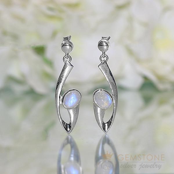 Moonstone Earring-Eternia - Gemstone Silver Jewelry