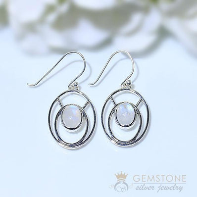 Moonstone Earring-Helene Sterling - Gemstone Silver Jewelry