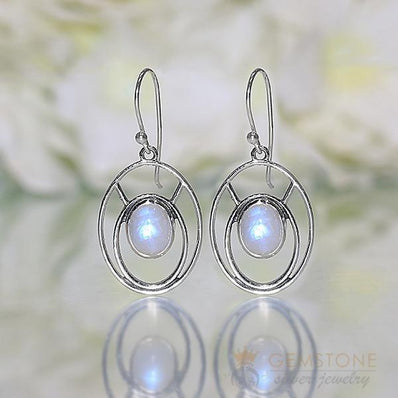 Moonstone Earring-Helene Sterling - Gemstone Silver Jewelry