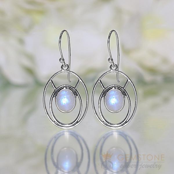Moonstone Earring-Helene Sterling - Gemstone Silver Jewelry